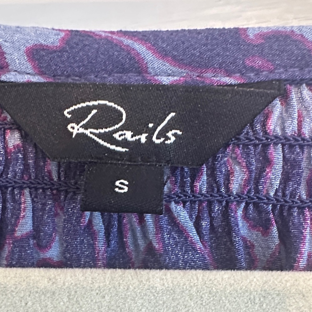 Rails Purple and Blue Patterned Long Sleeve Blouse